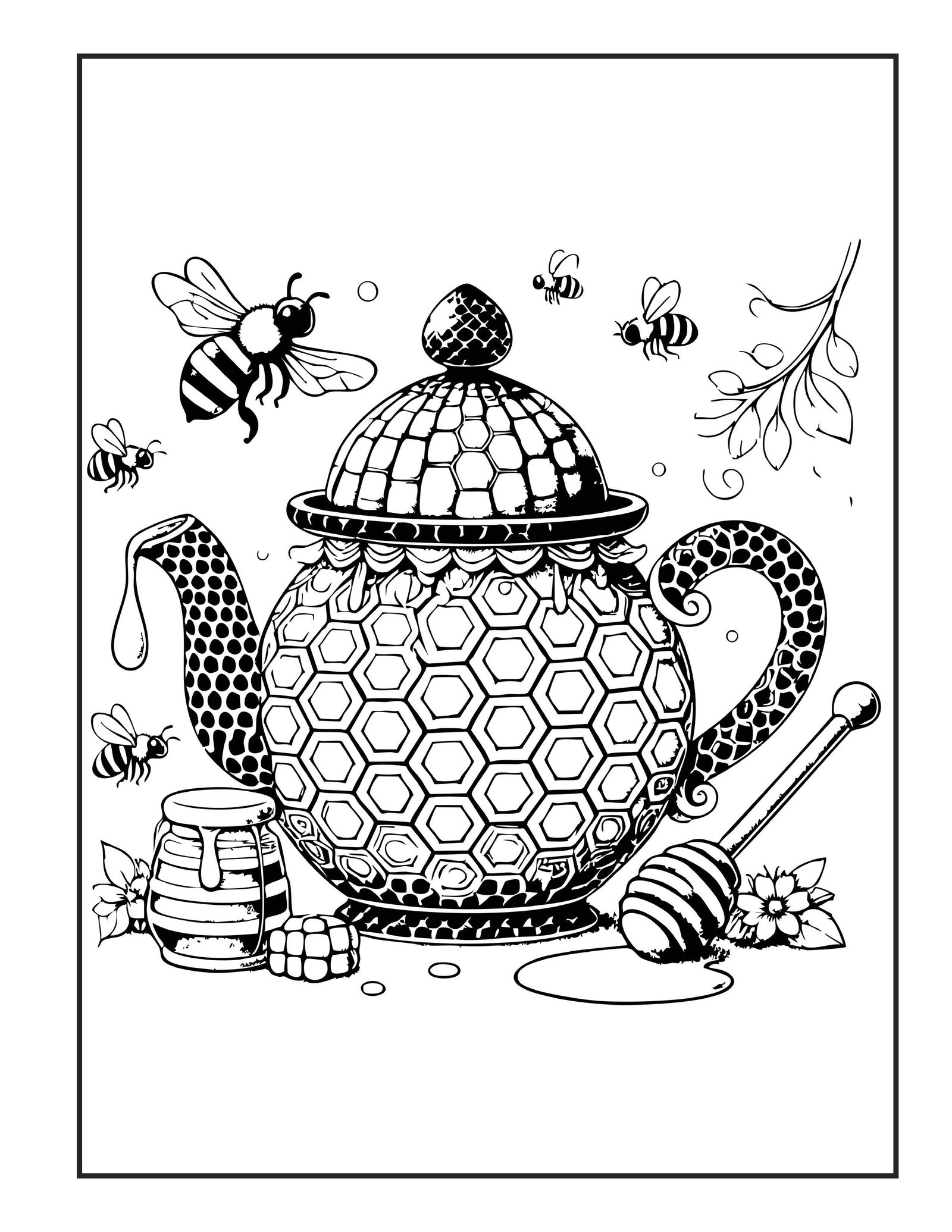 Free teapot coloring page